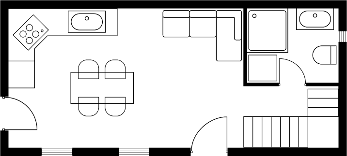 Villa Viganj, Pelješac - ground floor plan